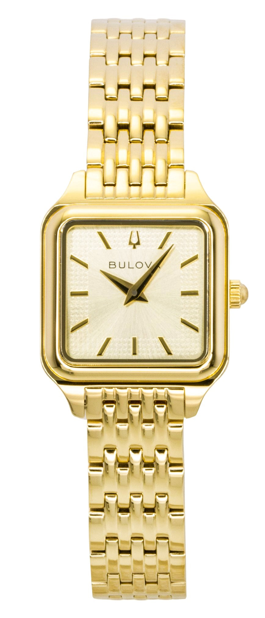 Bulova Sutton Square Gold Tone Stainless Steel Gold Dial Quartz 97L191 Women's Watch