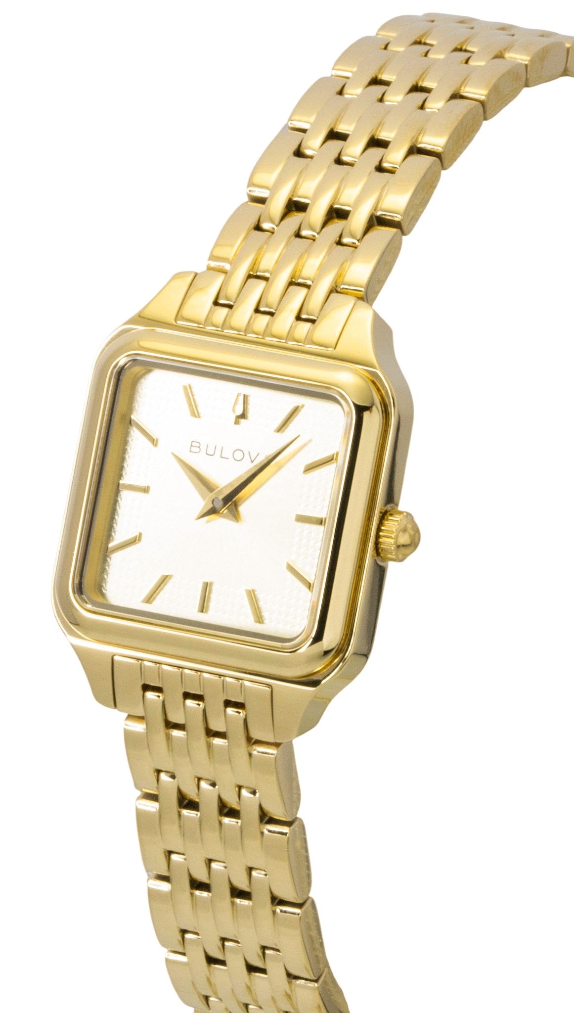 Bulova Sutton Square Gold Tone Stainless Steel Gold Dial Quartz 97L191 Women's Watch