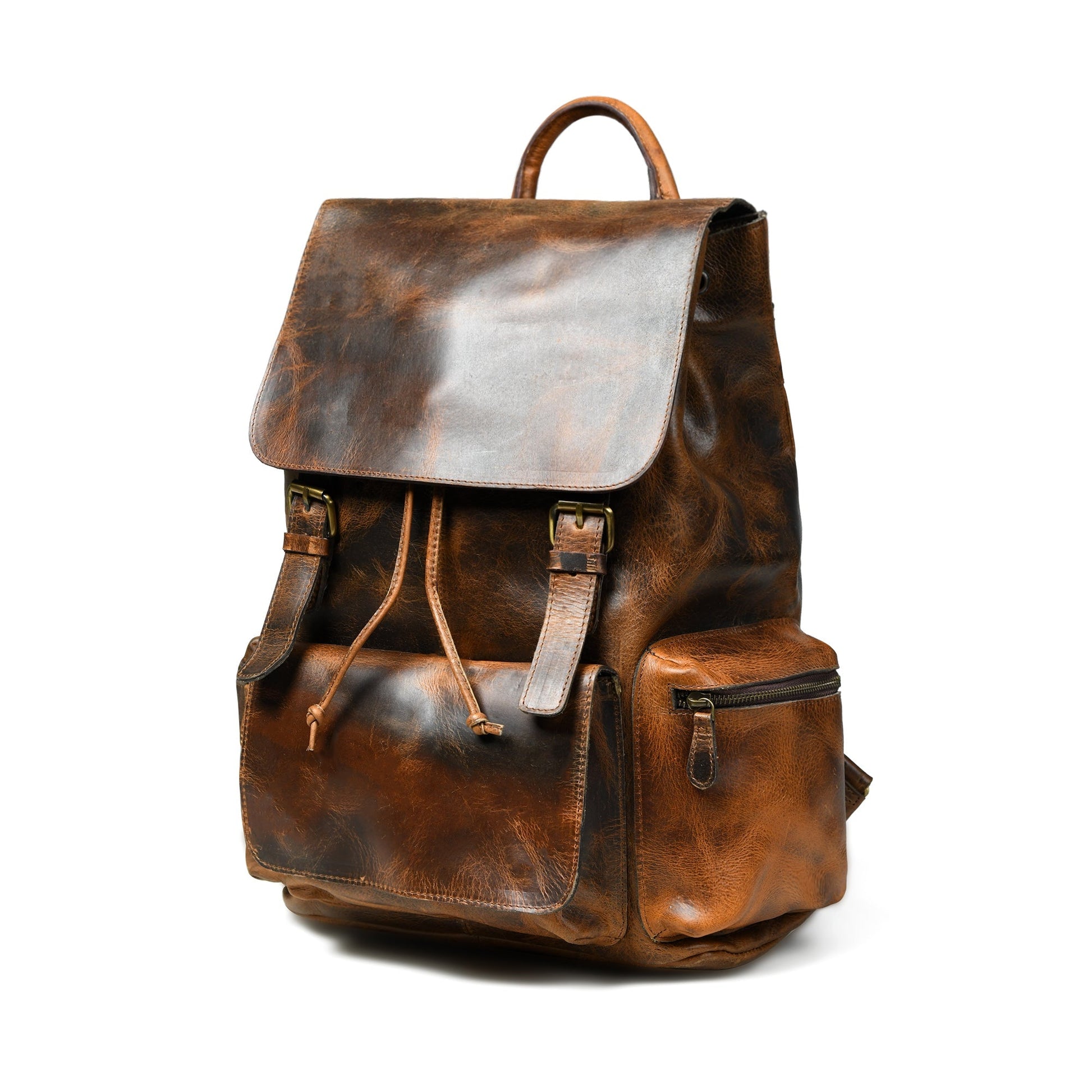 Vortex Leather Backpack: Burnt Brown - Veloce - The App For Watch Collectors