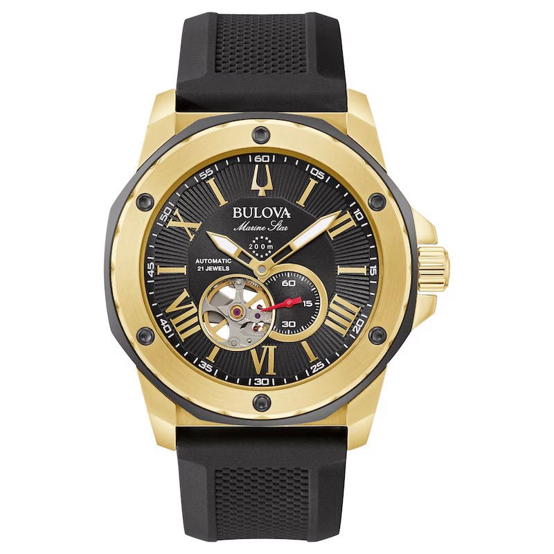 Bulova Marine Star Mens Black Watch 98a272