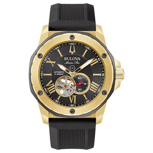 Bulova Marine Star Mens Black Watch 98a272