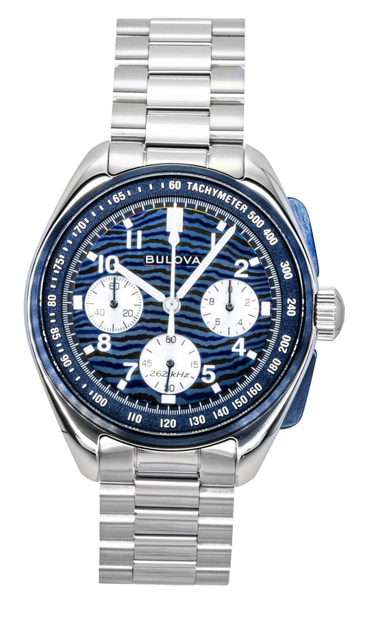 Bulova Lunar Pilot Timascus Chronograph 150th Anniversary Limited Edition Blue Dial Quartz 98A329 Men's Watch