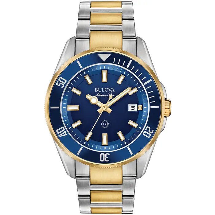 Bulova Marine Star Mens Two Tone Watch 98b334