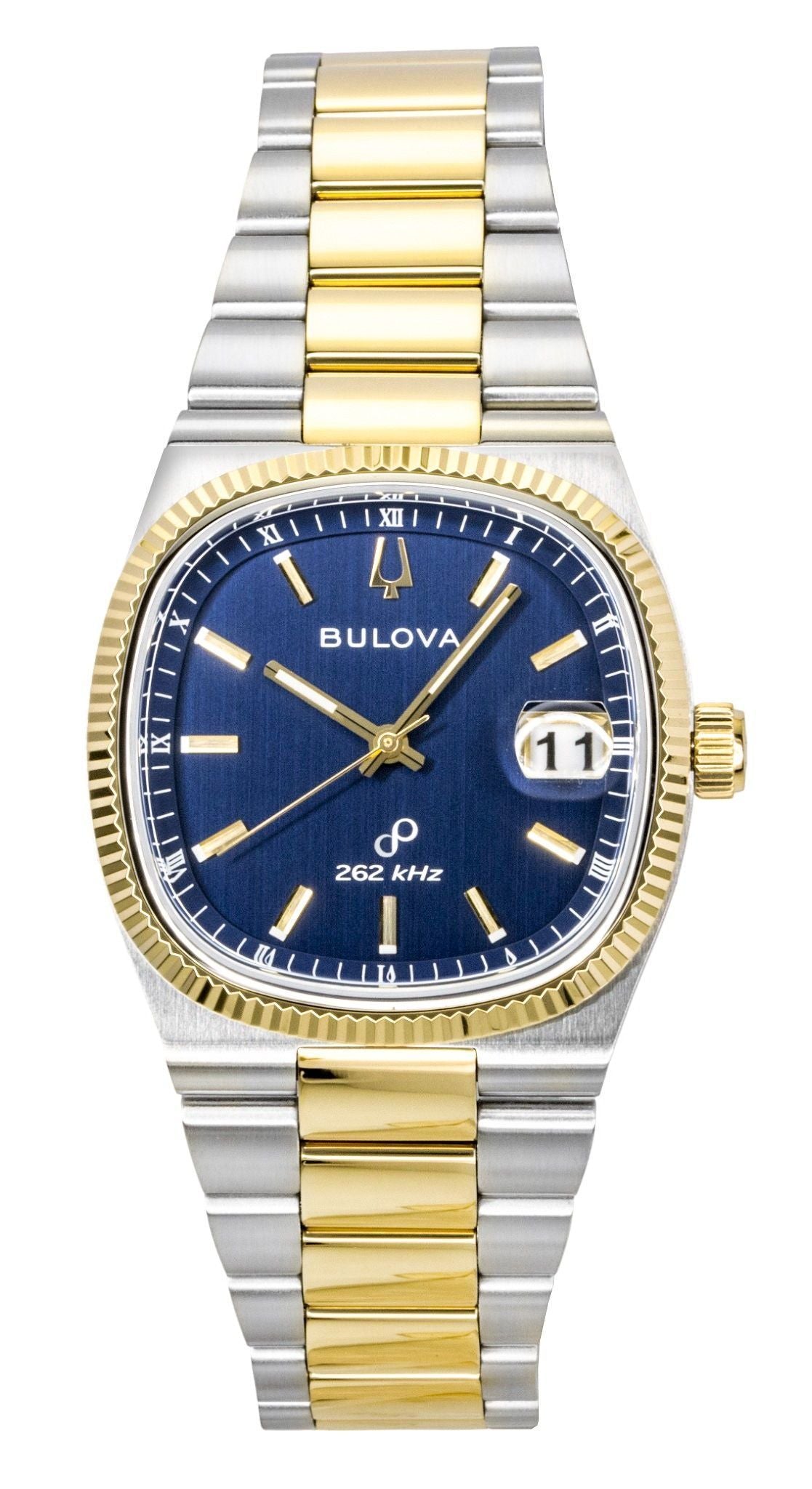 Bulova Super Seville Two Tone Stainless Steel Blue Dial Quartz 98B462 Men's Watch