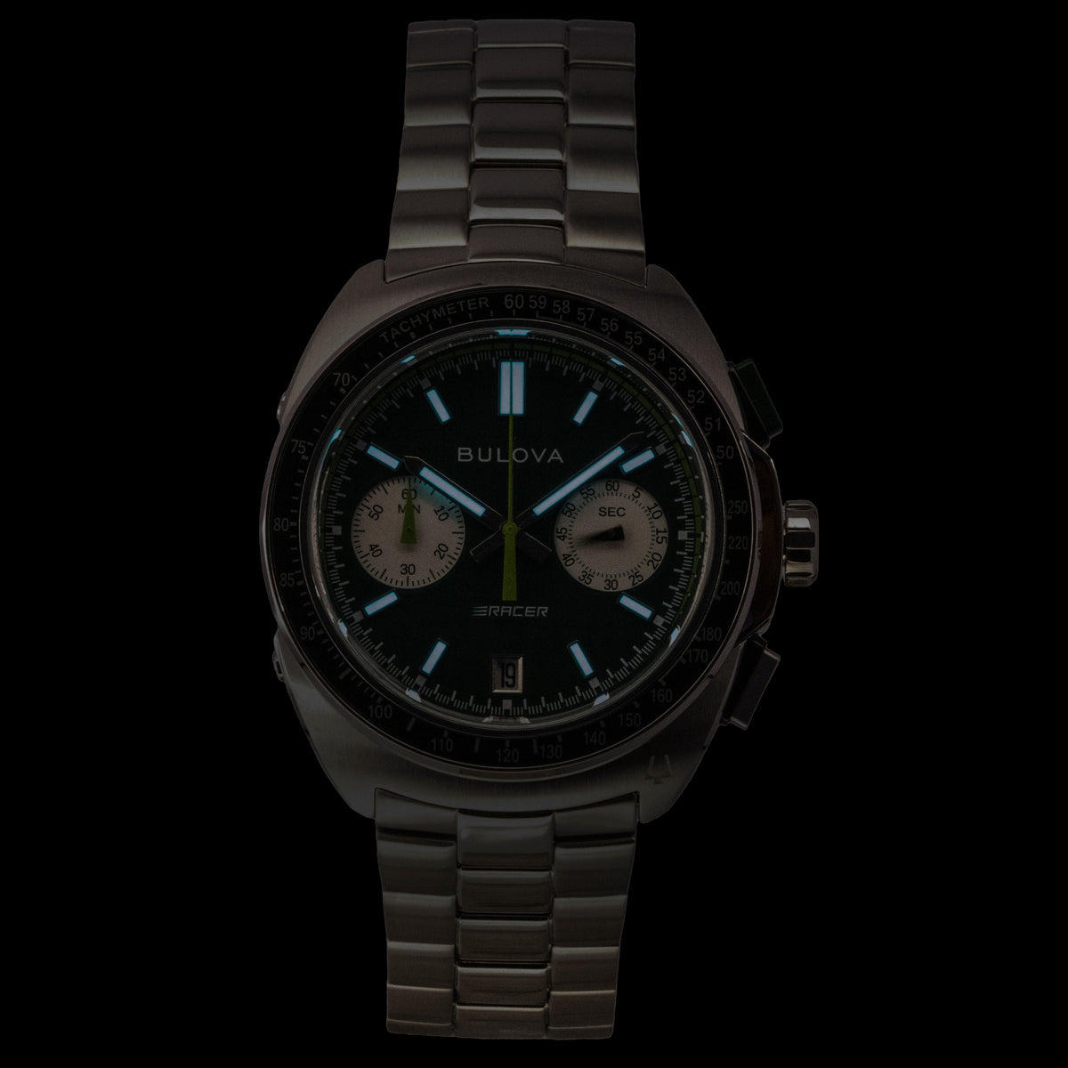 Bulova Racer Chronograph Stainless Steel Green Dial Quartz 98B468 Men's Watch