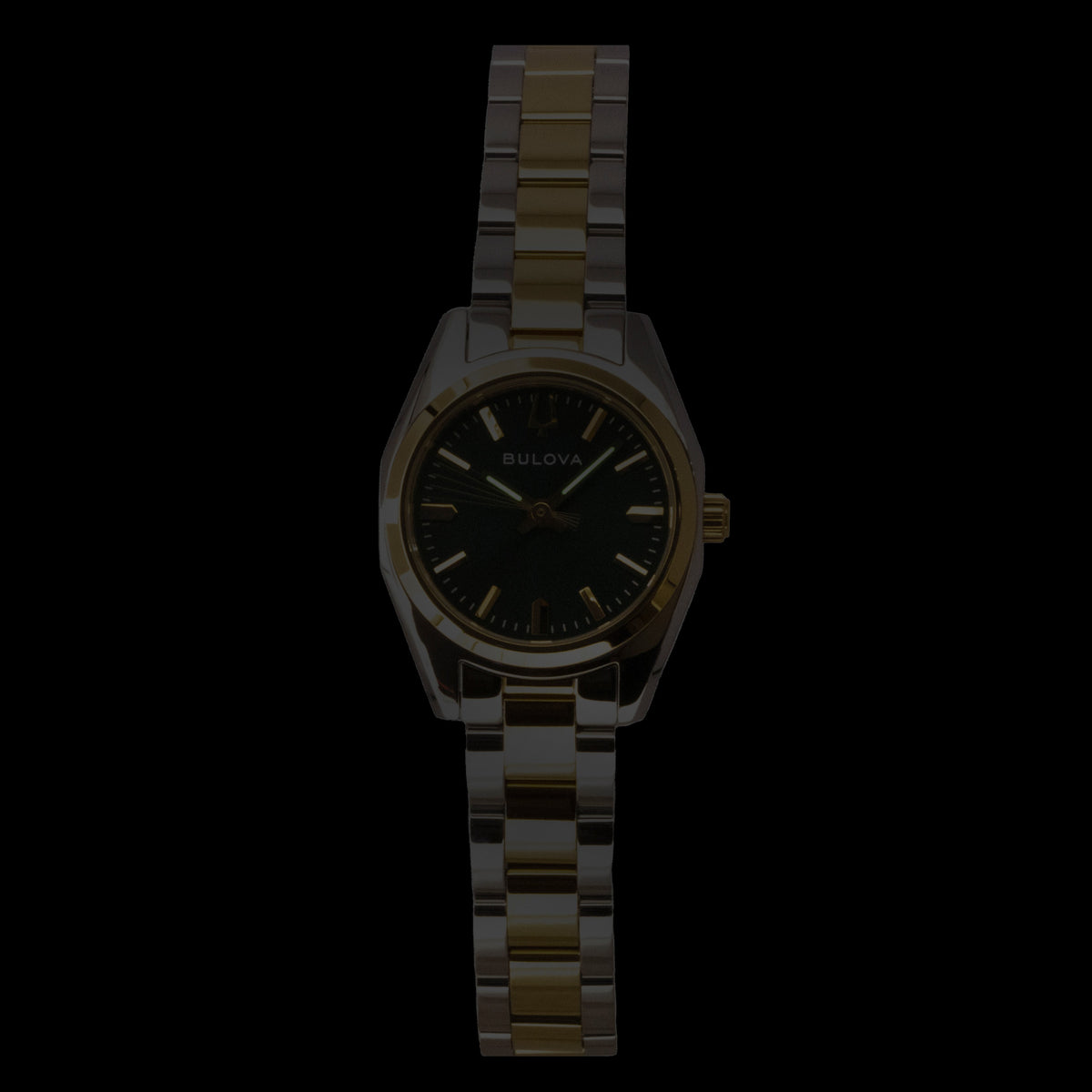 Bulova Surveyor Two Tone Stainless Steel Green Dial Quartz 98L329 Women's Watch