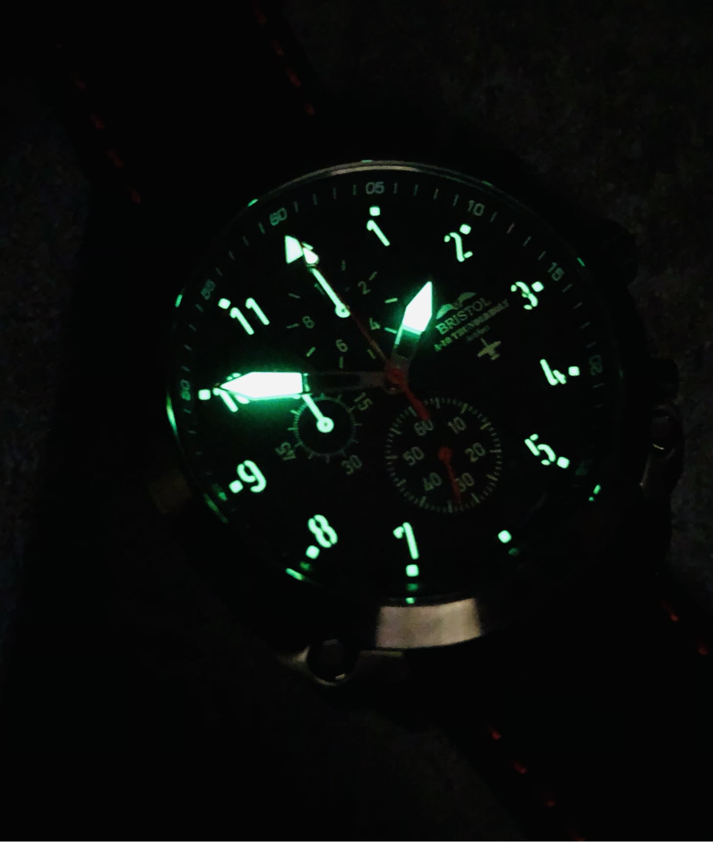 A 10 Thunderbolt Tribute Watch Gunmetal Finish Leather Band - Veloce - The App For Watch Collectors
