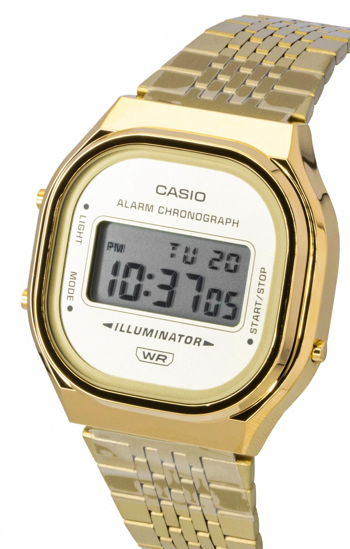 Casio Digital Gold Tone Stainless Steel Quartz A140WEG-9A Unisex Watch