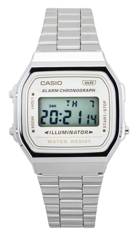 Casio Vintage Digital Stainless Steel Bracelet Quartz A168WA-8 Unisex Watch