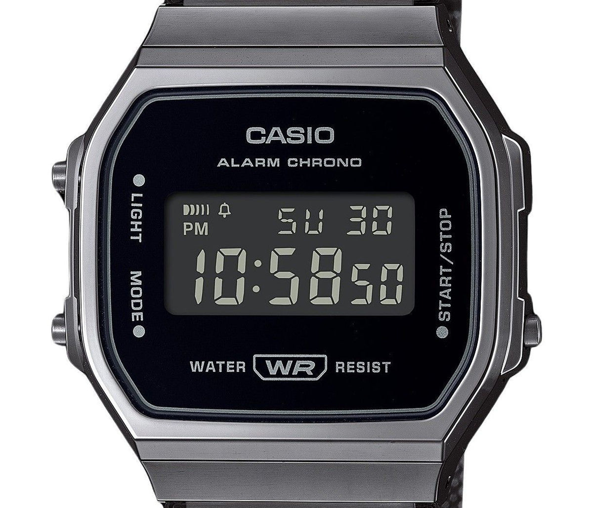 Casio Vintage Digital Stainless Steel Mesh Bracelet Quartz A168WEMB-1B Unisex Watch