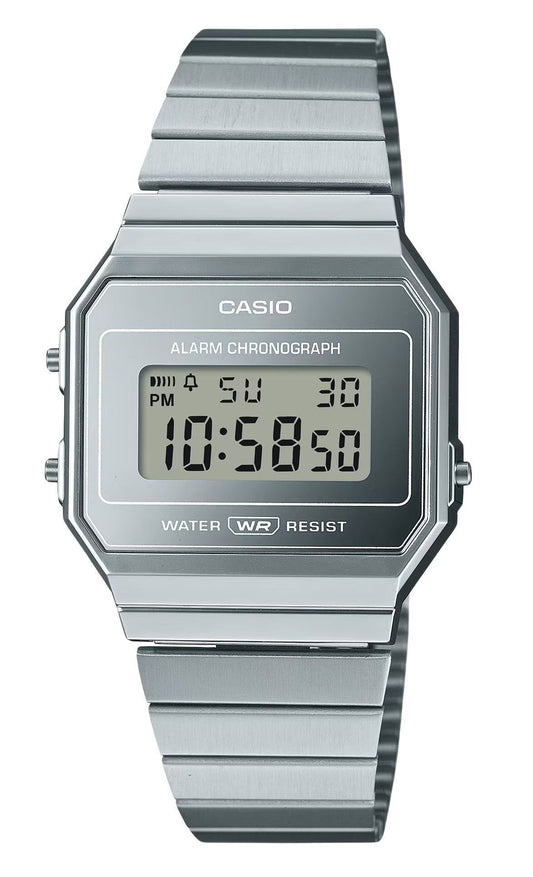 Casio Vintage Digital Stainless Steel Silver Dial Quartz A700WEV-7A Unisex Watch