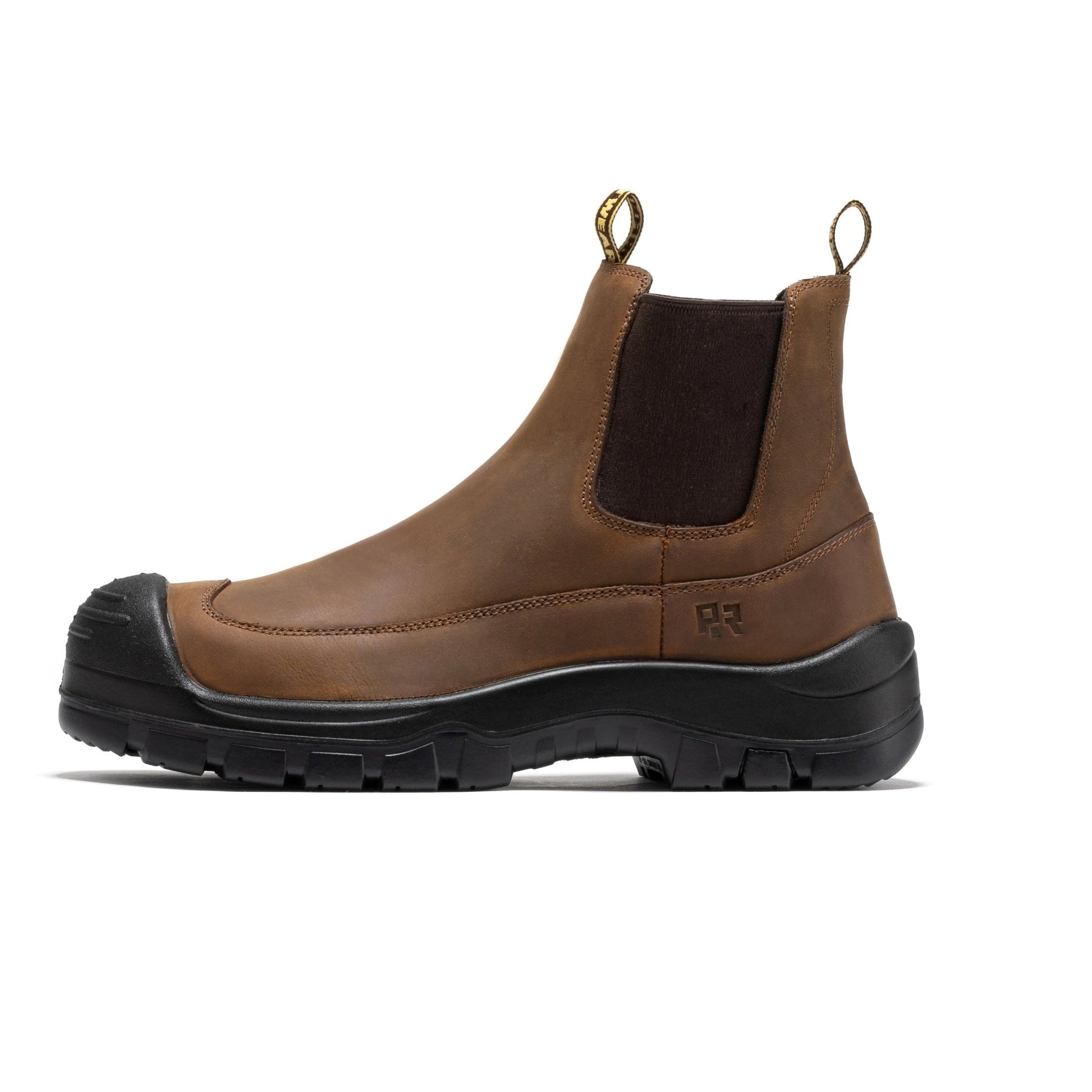 ROCKROOSTER Woodland Brown 6 inch Composite Toe Pull - on Leather Work Boots AK664 - Veloce - The App For Watch Collectors