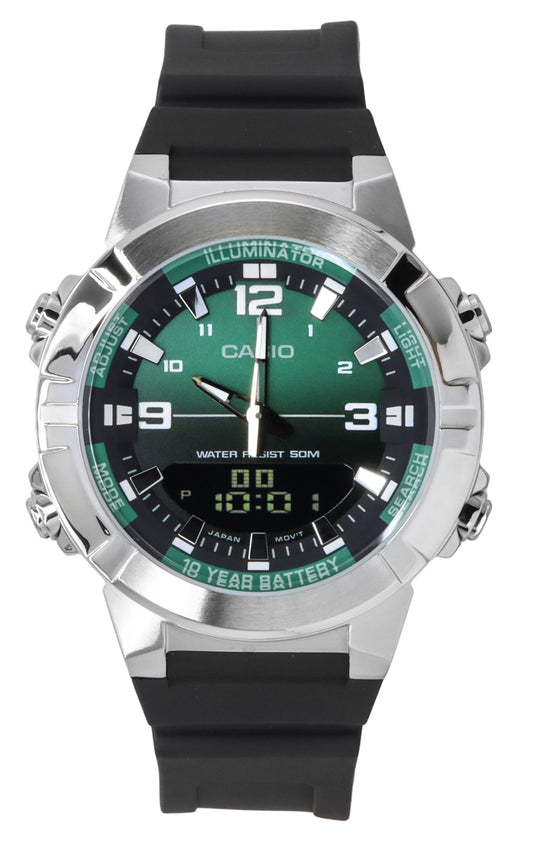 Casio Analog Digital Combination Resin Strap Green Dial Quartz AMW-870A-3AV Men's Watch