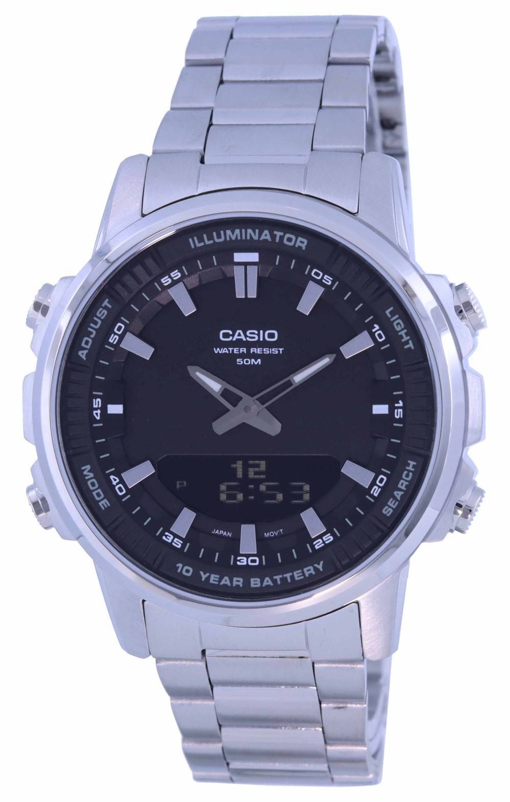 Refurbished Casio Enticer World Time Telememo Analog Digital AMW-880D-1A AMW880D-1 Men's Watch