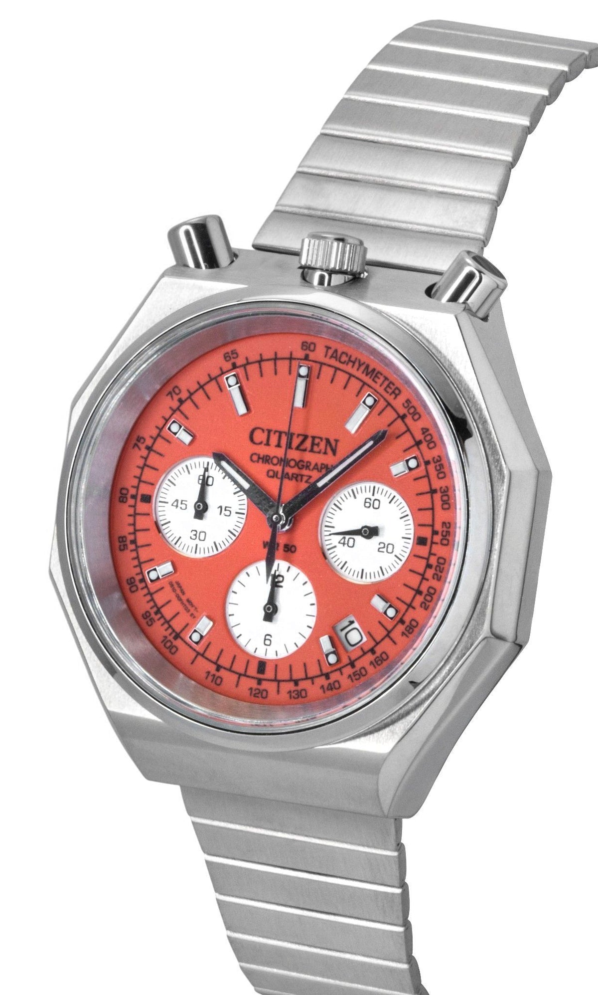 Citizen Bullhead Chronograph Stainless Steel Orange Dial Quartz AN3700-89Z Men's Watch
