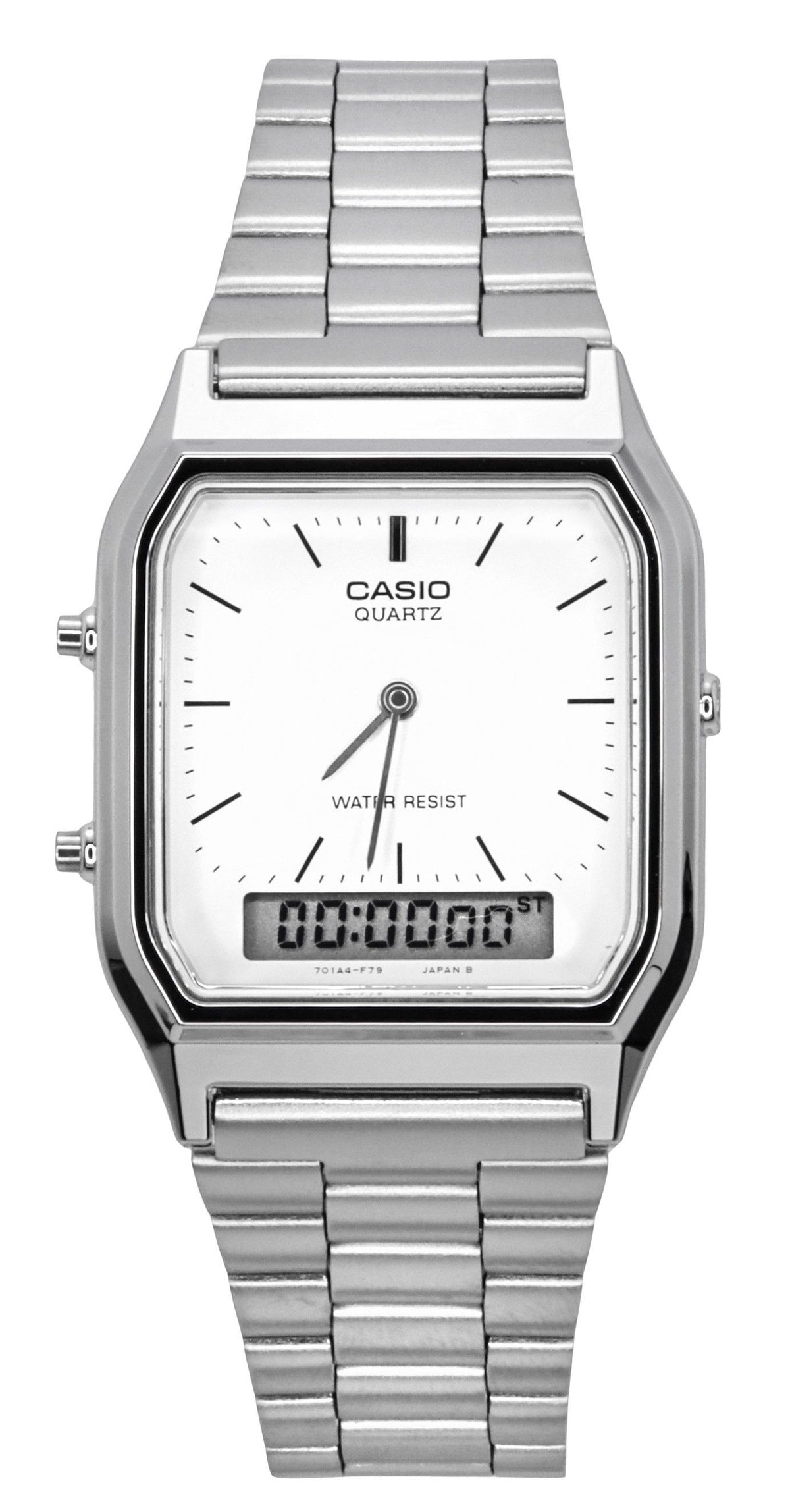 Casio Vintage Dual Time Alarm Quartz Analog Digital AQ-230A-7DMQ AQ230A-7DMQ Unisex Watch