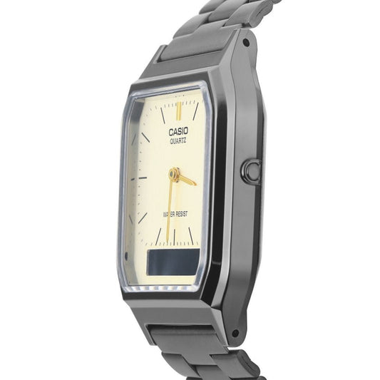 Casio Vintage Analog Digital Gray Ion Plated Quartz AQ-230GG-9A Men's Watch