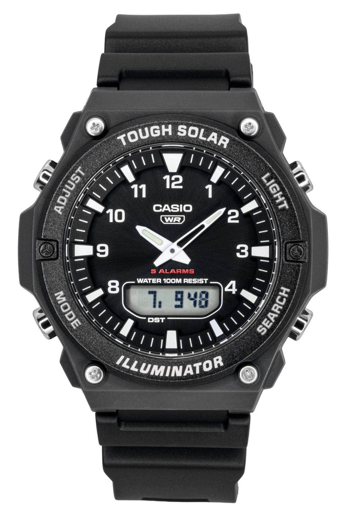 Casio Analog Digital Resin Strap Black Dial Solar AQ-S820W-1AV 100M Men's Watch