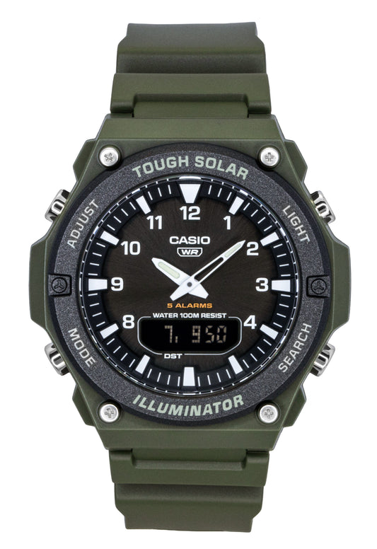 Casio Standard Analog Digital Resin Strap Black Dial Solar AQ-S820W-3BV 100M Men's Watch