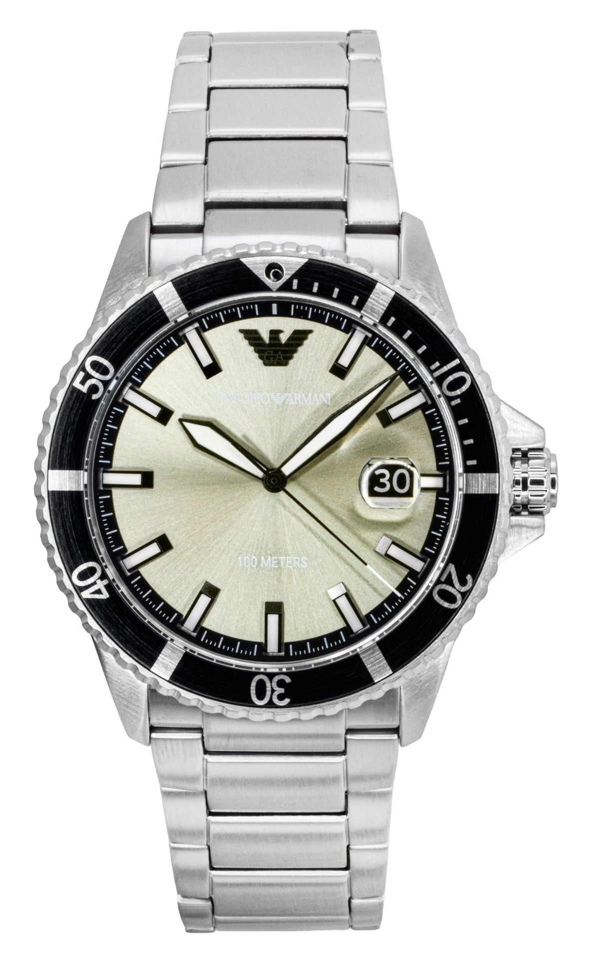 Emporio Armani World Explorer Stainless Steel Grey Dial Quartz AR11683 100M Men's Watch