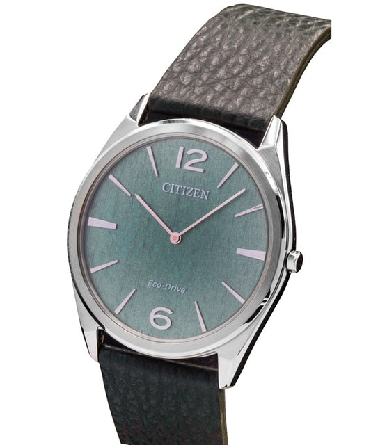 Citizen Suratto Leather Strap Green Dial Eco-Drive AR3120-32X Men's Watch