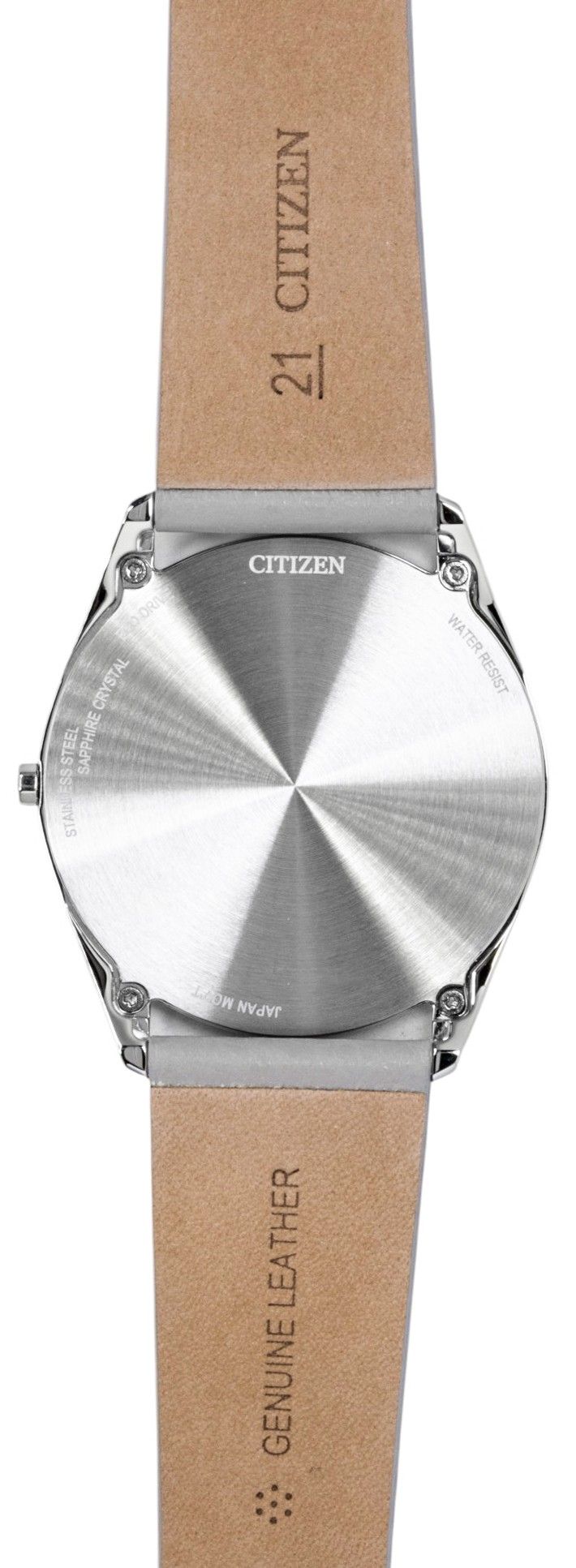 Citizen Eco-Drive Ultra-Slim Analog Leather Strap Pink Dial AR3120-41X Unisex Watch