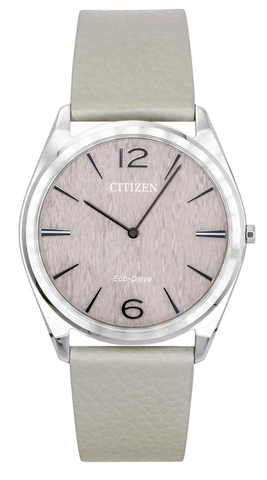 Citizen Eco-Drive Ultra-Slim Analog Leather Strap Pink Dial AR3120-41X Unisex Watch