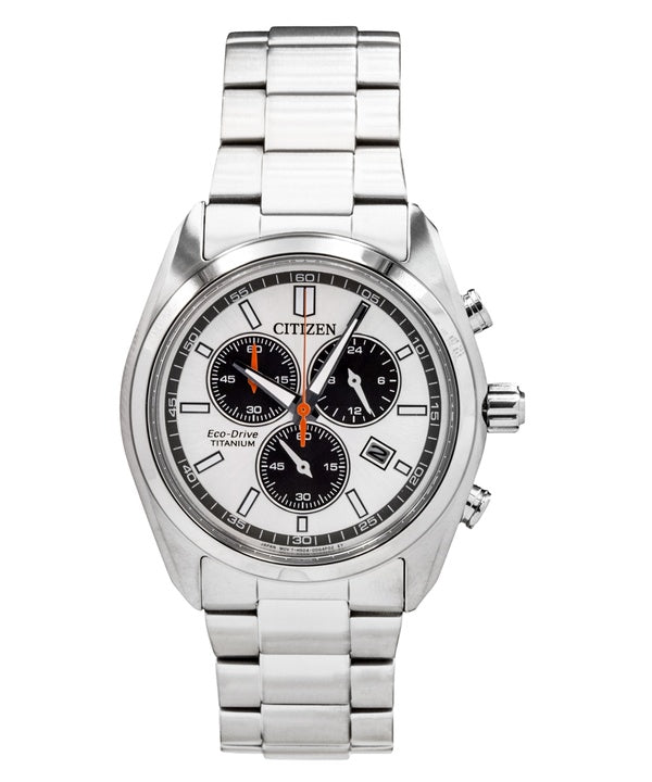 Citizen Super Titanium Chronograph Silver Dial Eco-Drive AT2590-59A Men's Watch