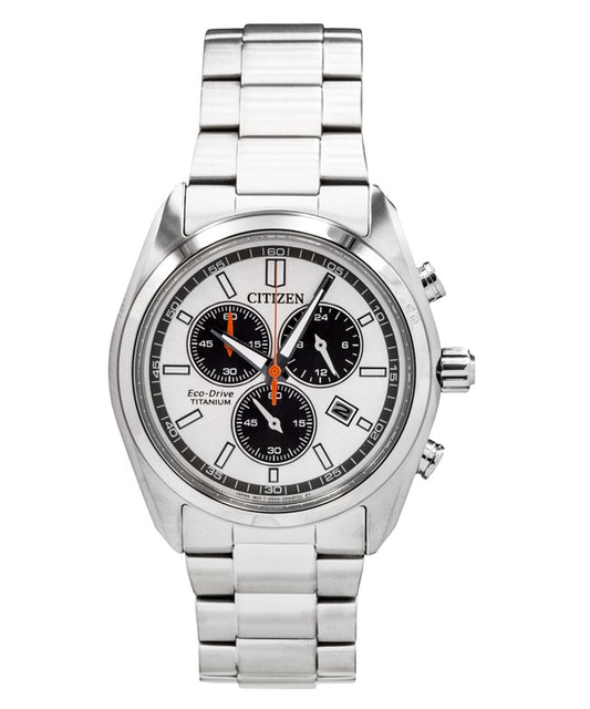 Citizen Super Titanium Chronograph Silver Dial Eco-Drive AT2590-59A Men's Watch