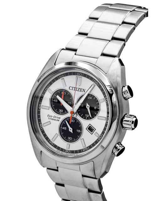 Citizen Super Titanium Chronograph Silver Dial Eco-Drive AT2590-59A Men's Watch