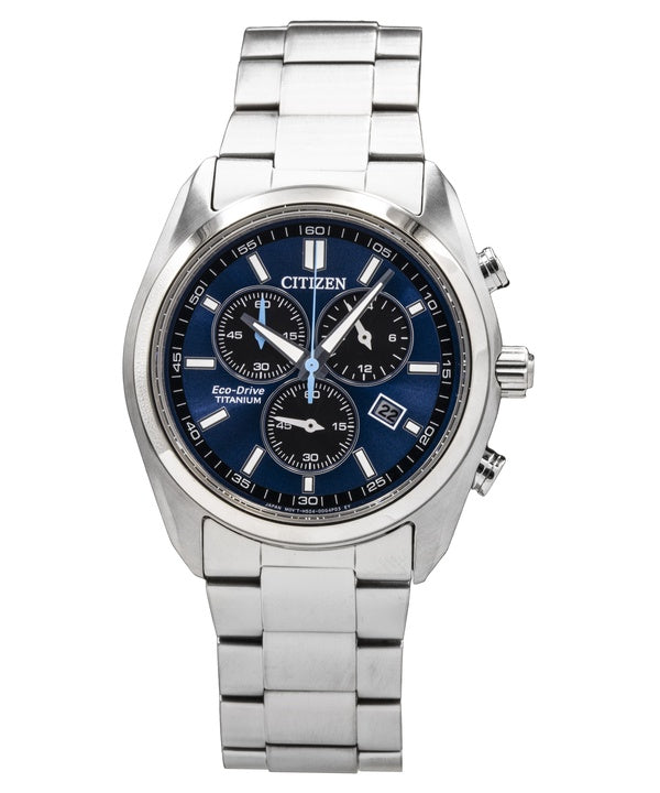 Citizen Super Titanium Chronograph Blue Dial Eco-Drive AT2590-59L Men's Watch