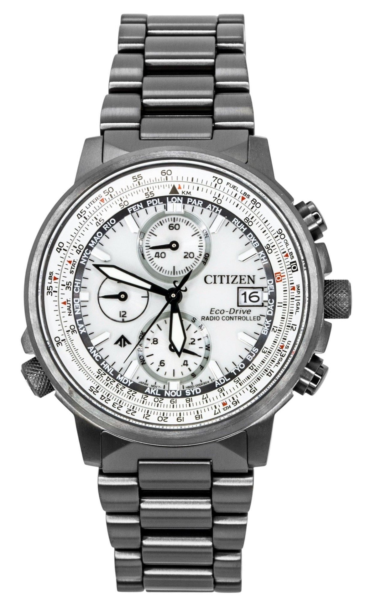 Citizen Promaster Navihawk A-T Chronograph Stainless Steel Silver Dial Eco-Drive Diver's AT8304-57A 200M Men's Watch
