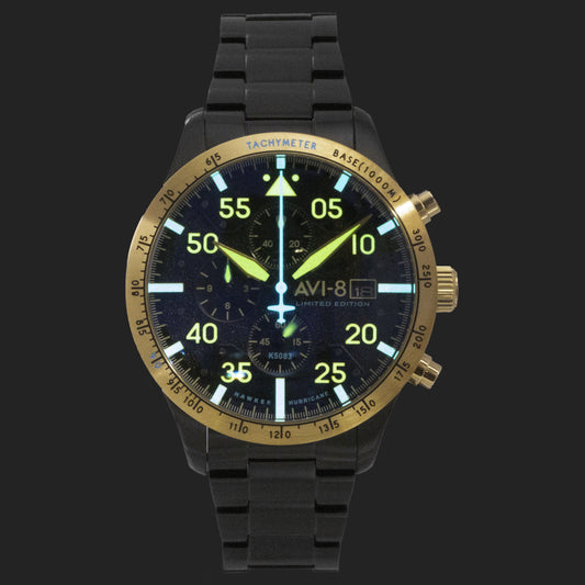AVI-8 Hawker Hurricane Chronograph 90th Anniversary Limited Edition Altitude Black Dial Quartz AV-4130-55 Men's Watch