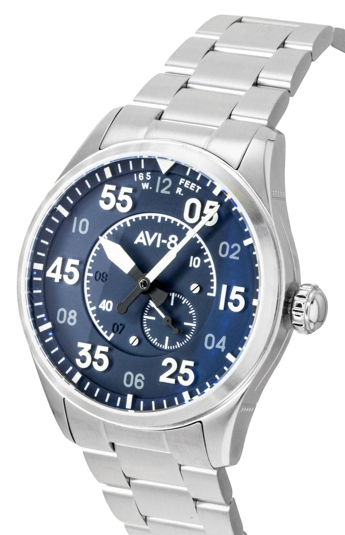 AVI-8 Spitfire Type 300 Stainless Steel Sky Gauge Blue Dial Automatic AV-4147-11 Men's Watch