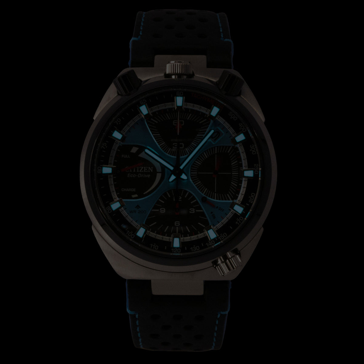 Citizen Promaster Limited Edition Chronograph Leather Strap Blue Dial Eco-Drive Diver's AV0106-01L 200M Men's Watch