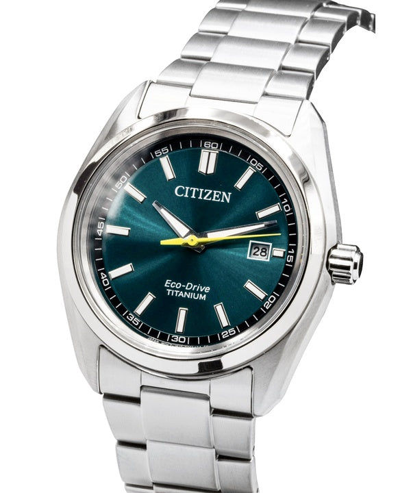 Citizen Super Titanium Green Dial Eco-Drive AW1900-50X Men's Watch