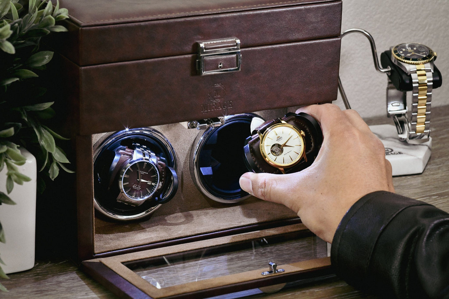 Luxury Watch Winder Box - Coffee Brown
