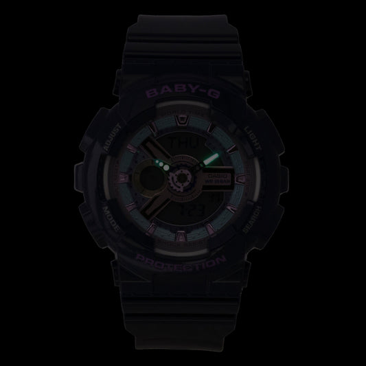 Casio Baby-G Analog Digital Resin Strap Blue Dial Quartz BA-110MC-2A 100M Women's Watch