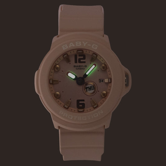 Casio Baby-G Plus Analog Resin Strap Pastel Pink Dial Quartz BGA-15K-4A 100M Women's Watch