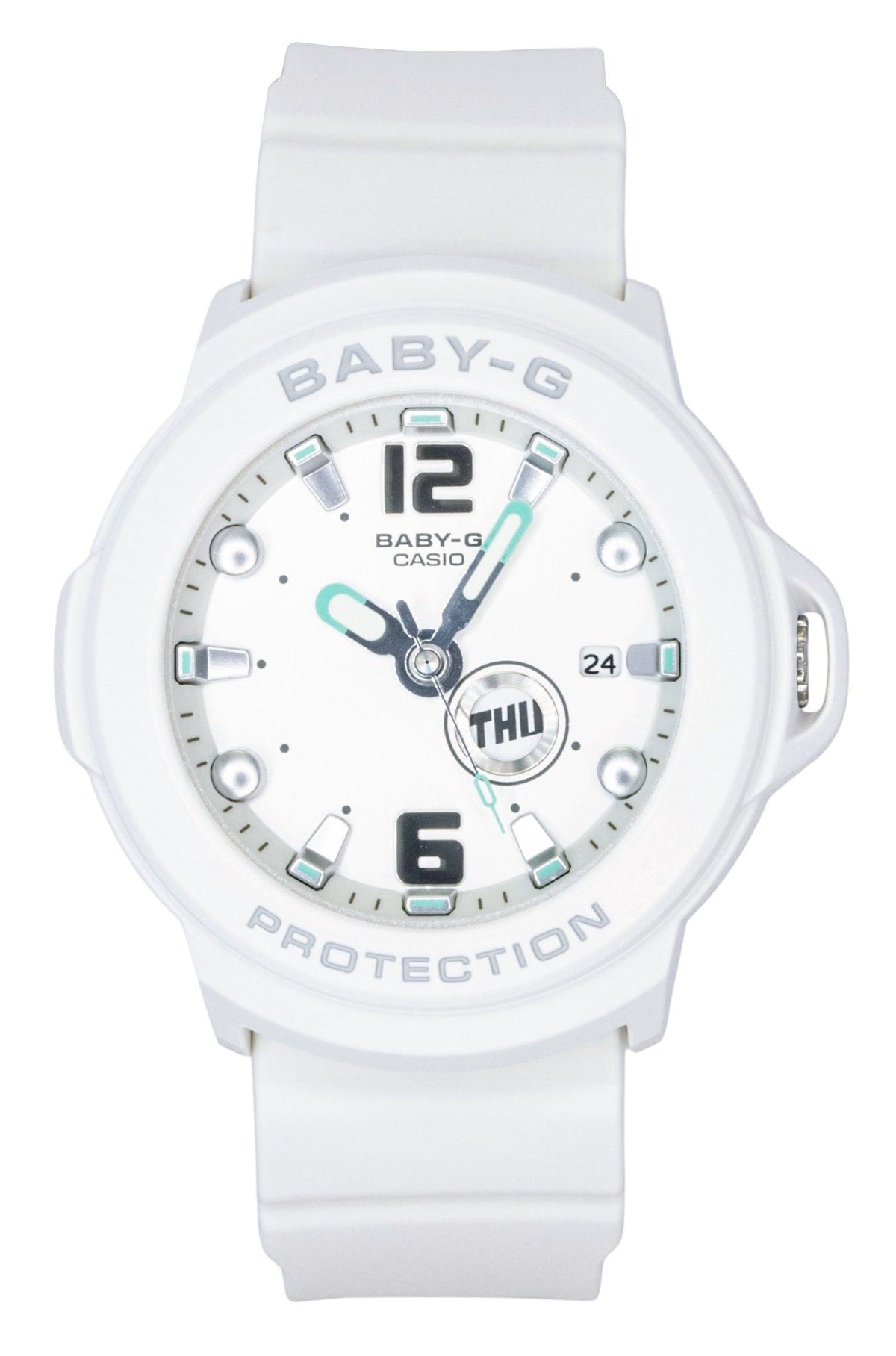 Casio Baby-G Plus Analog Resin White Dial Quartz BGA-15K-7A 100M Women's Watch With Convertible Holder