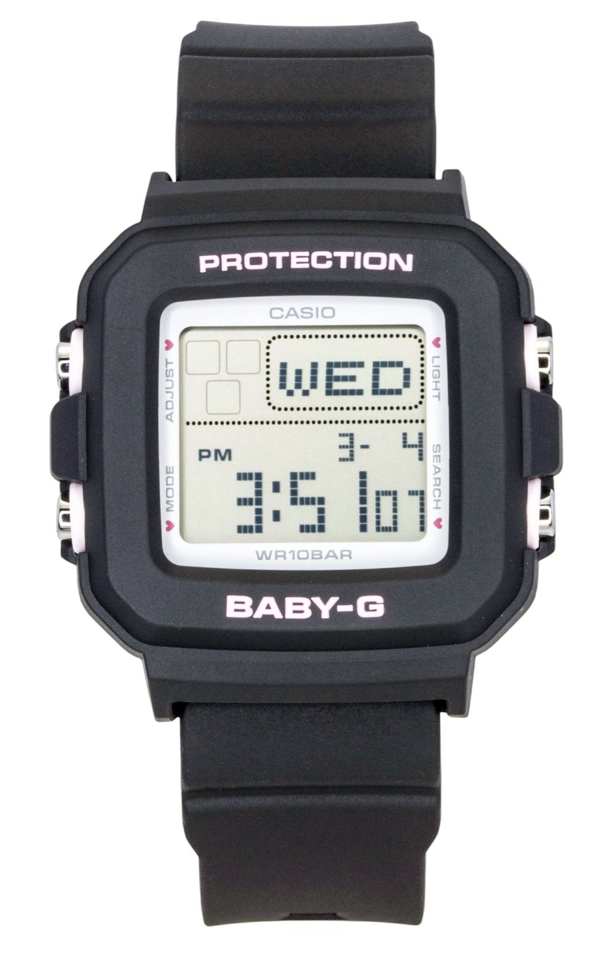 Casio Baby-G Plus Digital Resin Strap Quartz BGD-10KH-1 100M Women's Watch With Silicone Holder