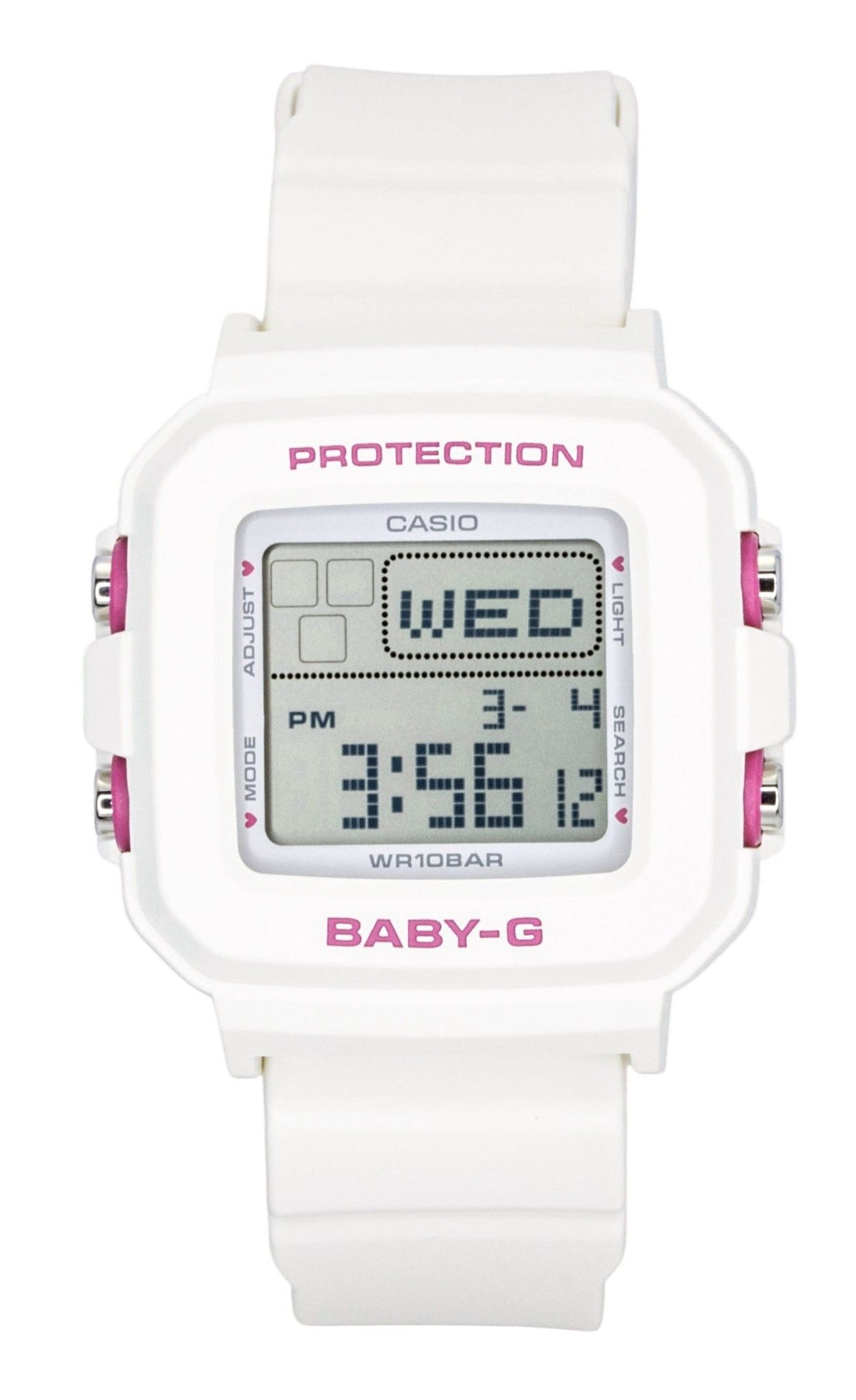 Casio Baby-G Plus Digital Resin Strap Quartz BGD-10KH-7 100M Women's Watch With Silicone Holder