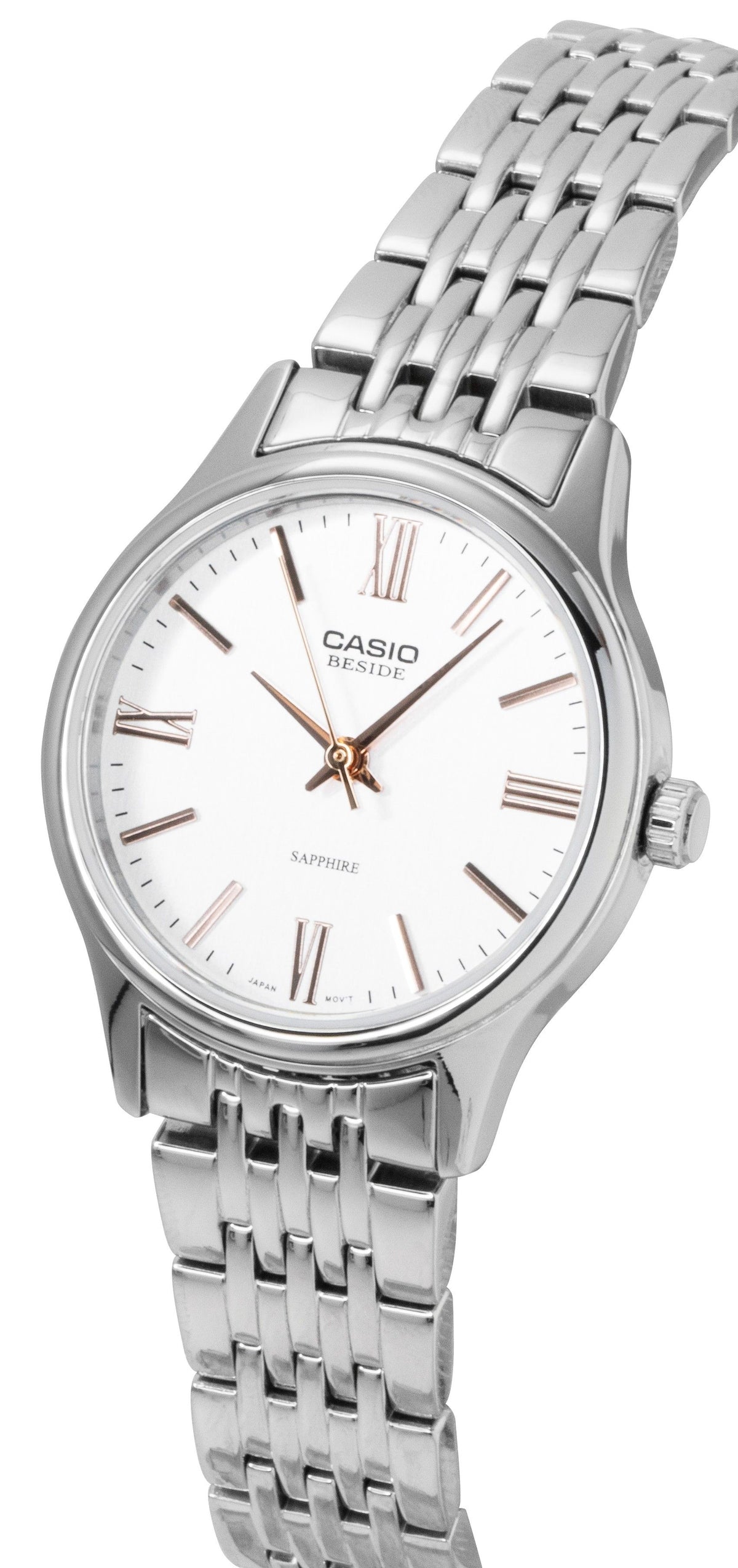 Casio Beside Analog Stainless Steel White Dial Quartz BLS-100D-7AV Women's Watch