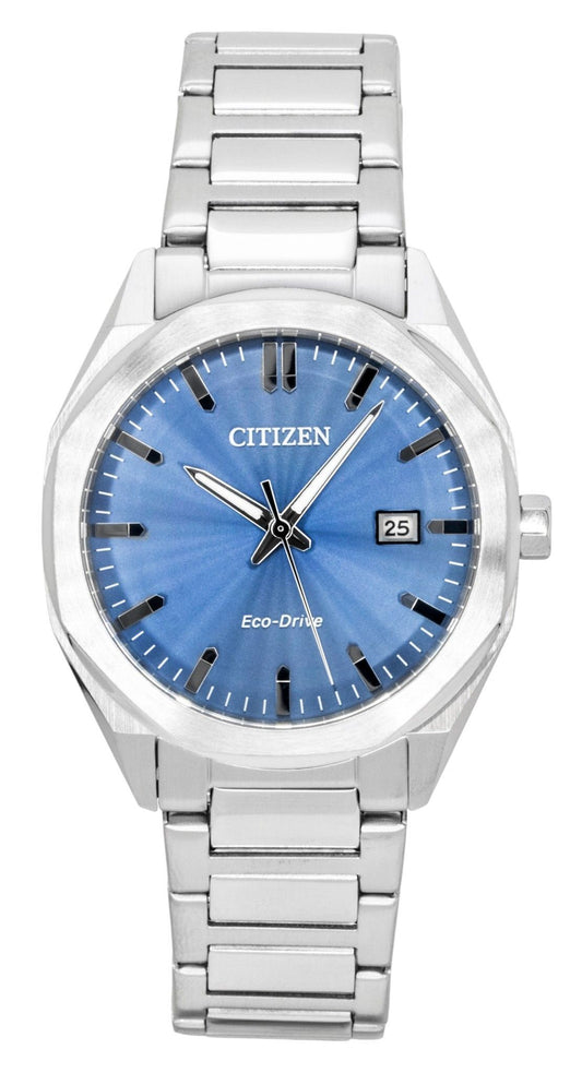 Citizen Eco-Drive Stainless Steel Blue Dial BM7620-83M 100M Men's Watch