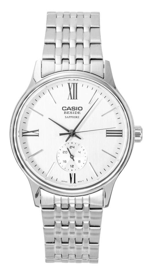Casio Beside Analog Stainless Steel White Dial Quartz BMS-100D-7AV Men's Watch