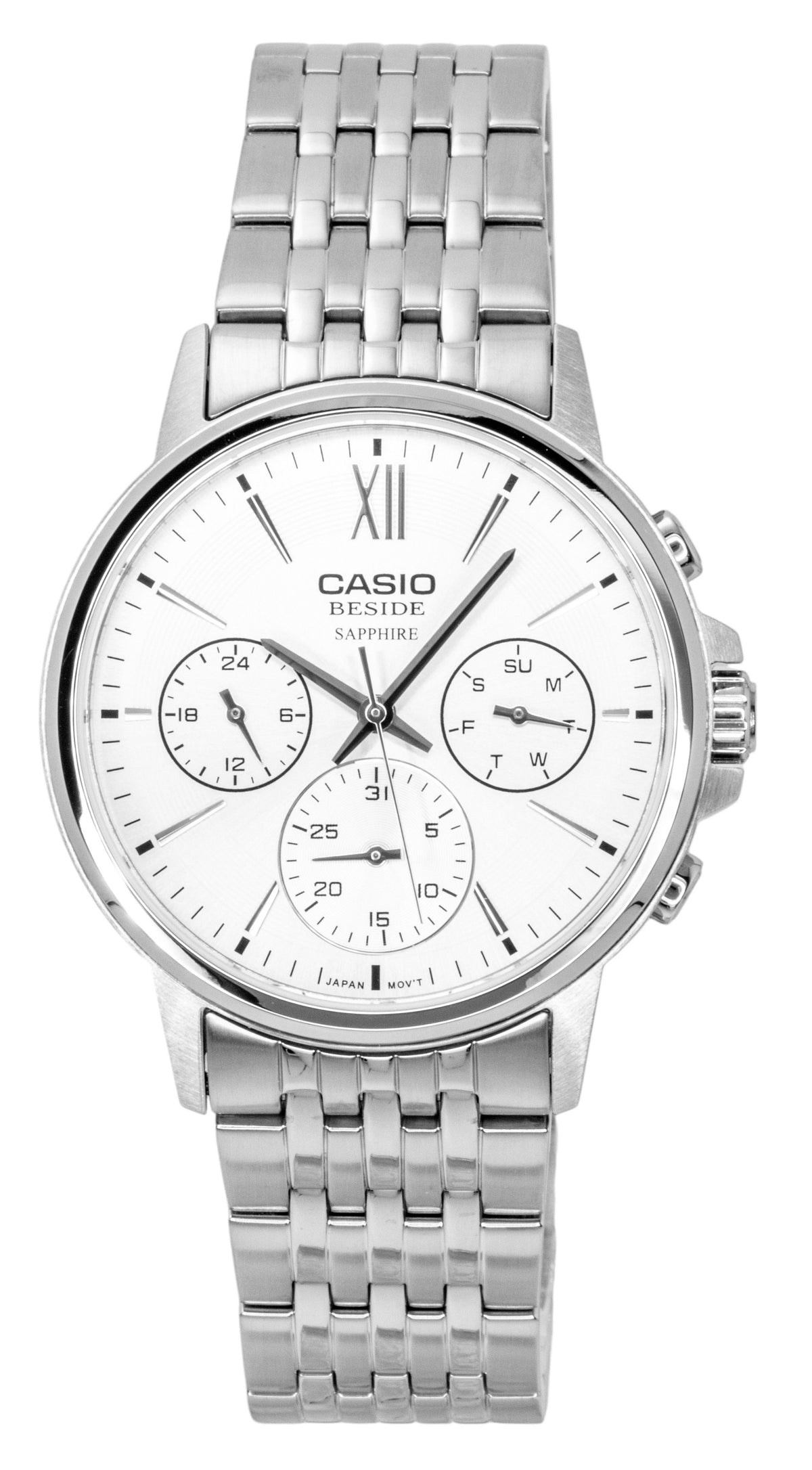 Casio Beside Analog Stainless Steel Silver Dial Quartz BMS-300D-7AV Men's Watch