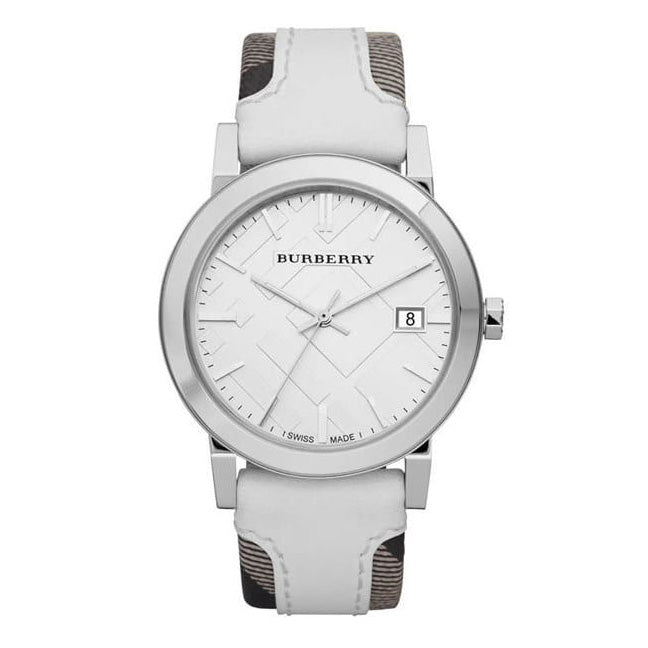 Burberry Ladies Watch The City Check White Bu9019