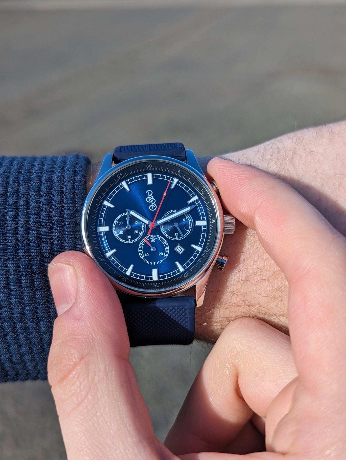 Blue Sport Chronograph Quick Release Interchangeable Straps - Veloce - The App For Watch Collectors