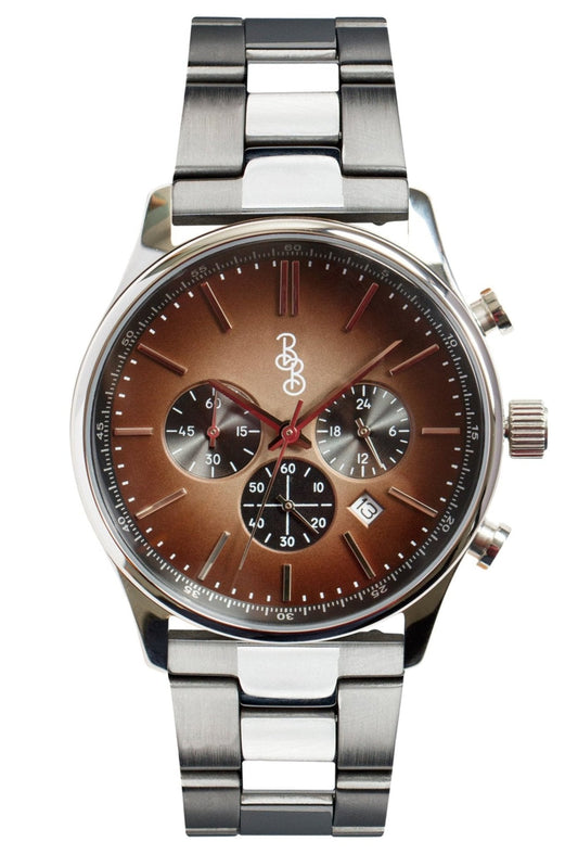 Brown Retro Chronograph Watch With Quick Release Straps - Veloce - The App For Watch Collectors