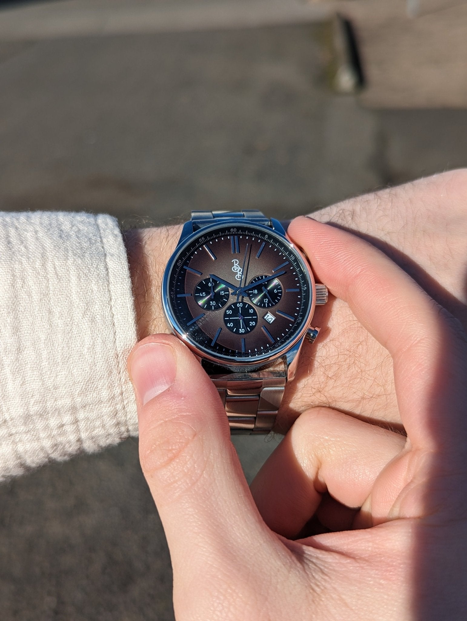 Brown Retro Chronograph Watch With Quick Release Straps - Veloce - The App For Watch Collectors